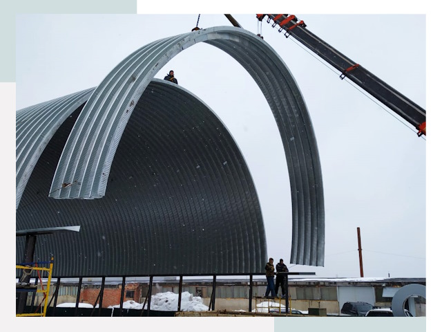 Полукруглые ангары в Черемхове